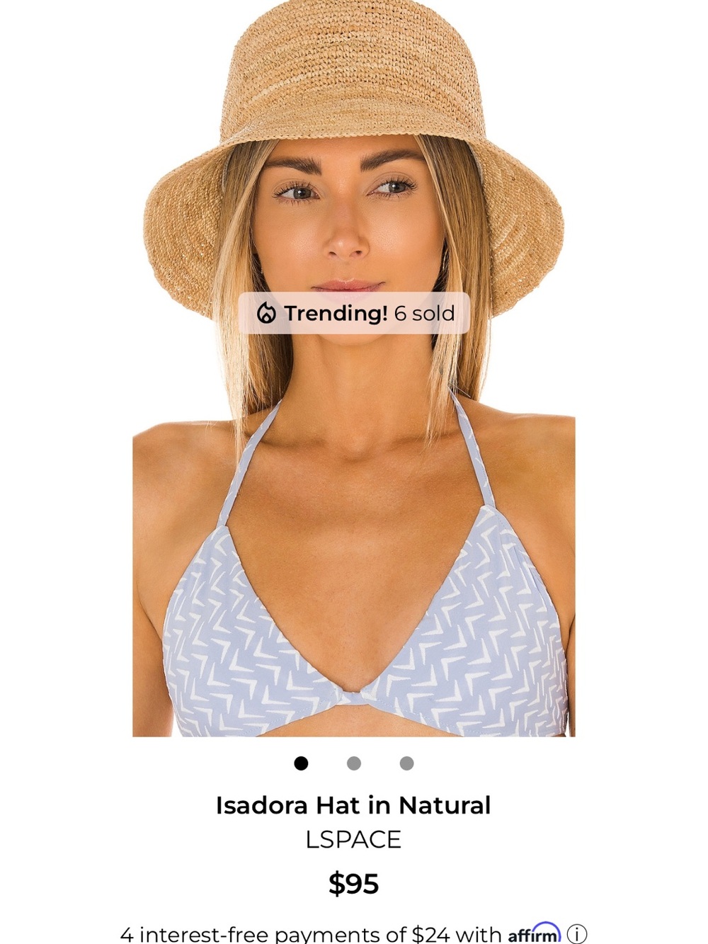 NEW l*space Natural Straw Bucket Sun Hat